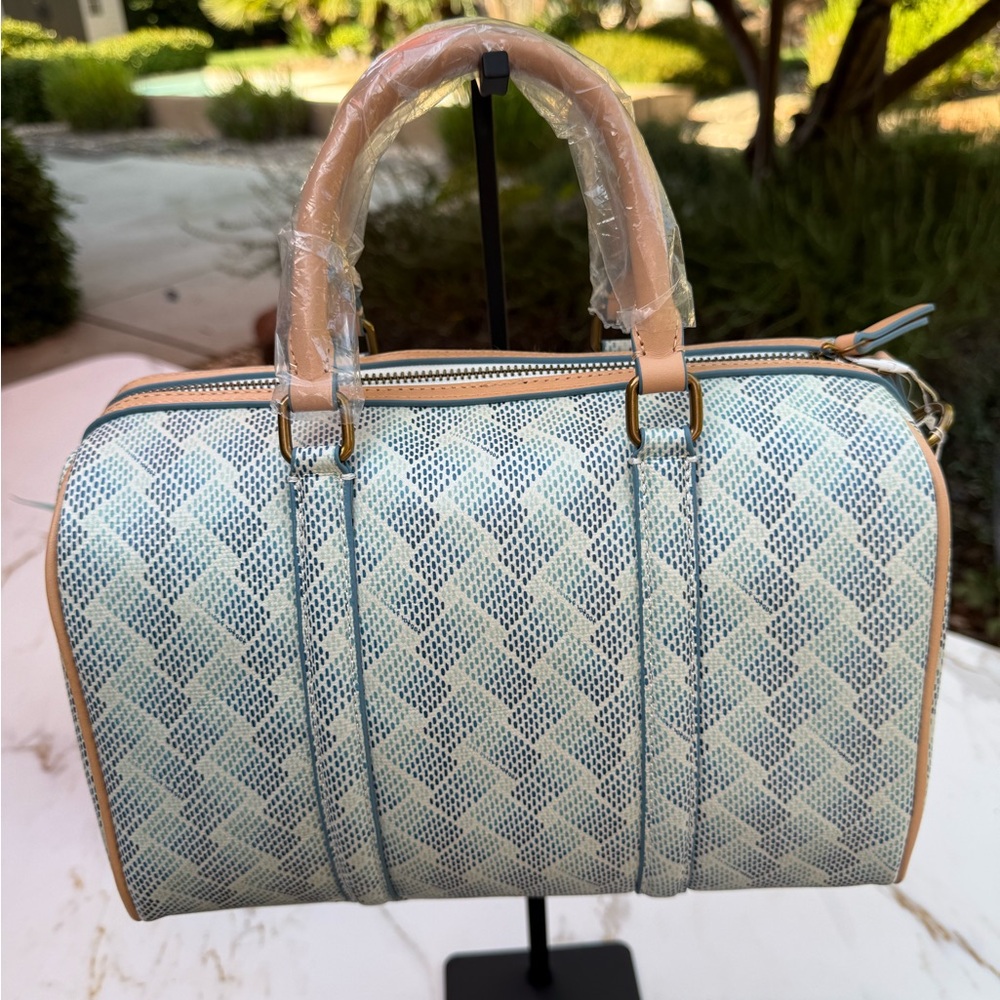 Kurt Geiger Blue and Cream Satchel - Picture 2 of 6